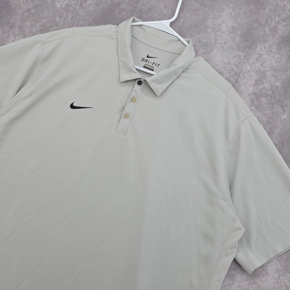 Nike Golf Polo Shirt Mens XXL Dri-FIT Gray Short Sleeve Performance Top Stretch